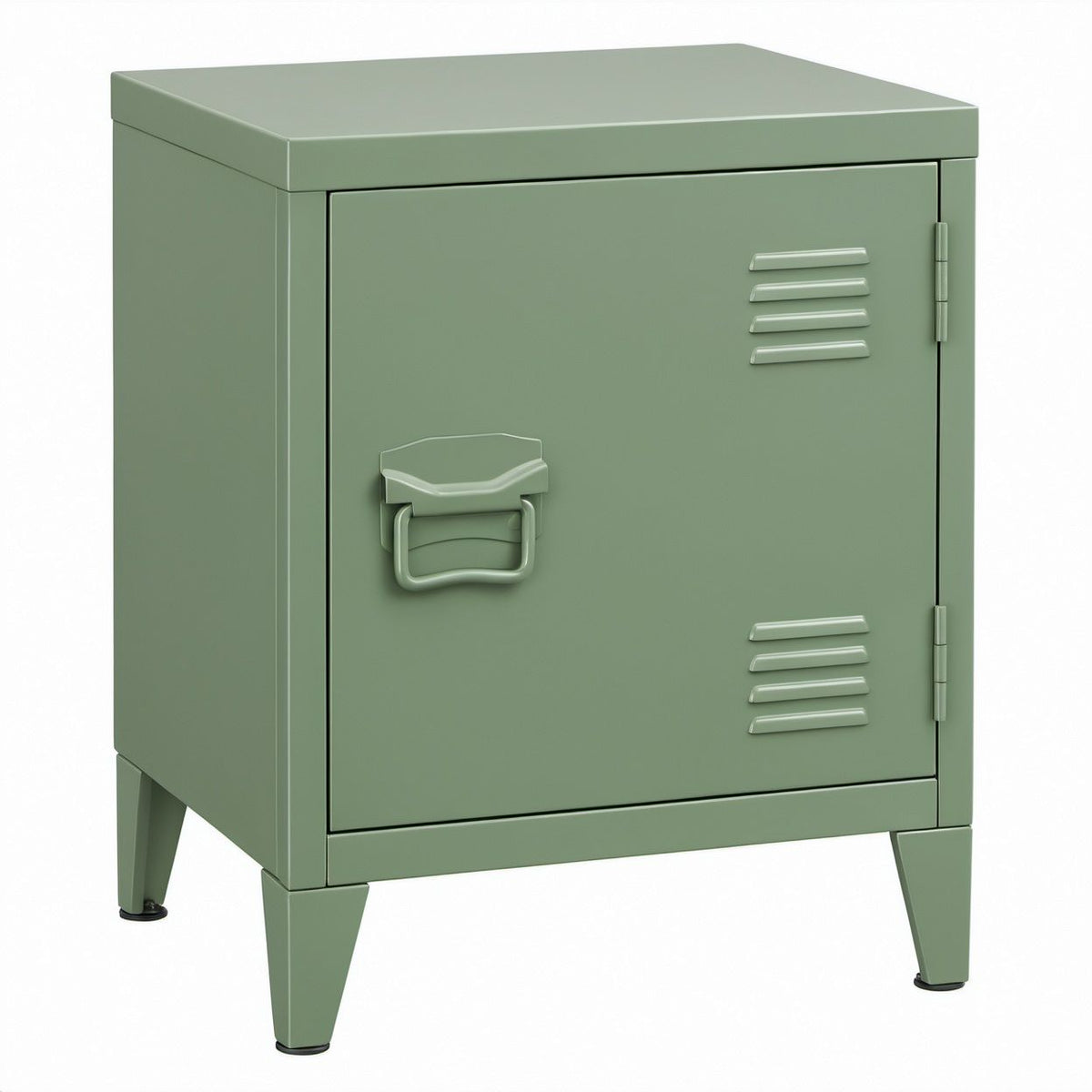 Armário metálico verde com porta, 40 x 40 x 55 cm