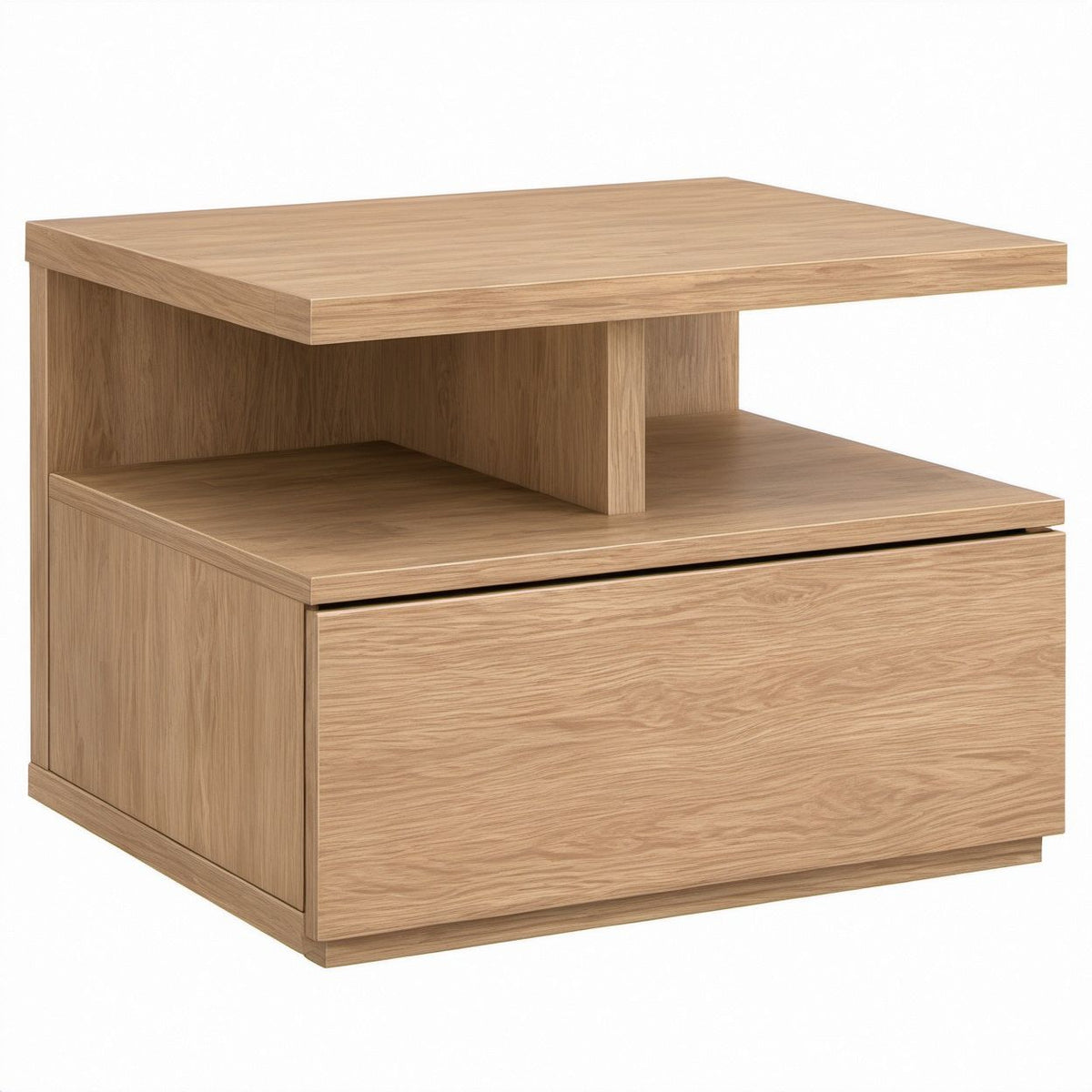 Mesa de Cabeceira Retangular em MDF Carvalho Natural 50 x 40 x 55 cm