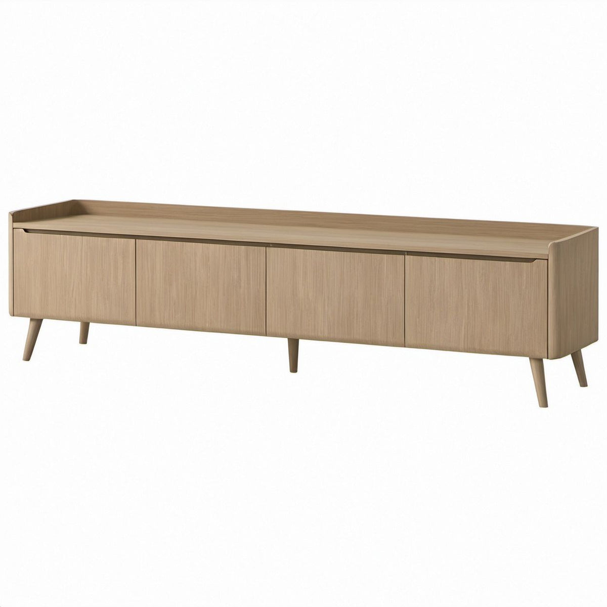 Móvel de TV em MDF Efeito Carvalho Claro com 4 Portas, 180 x 40 x 55 cm