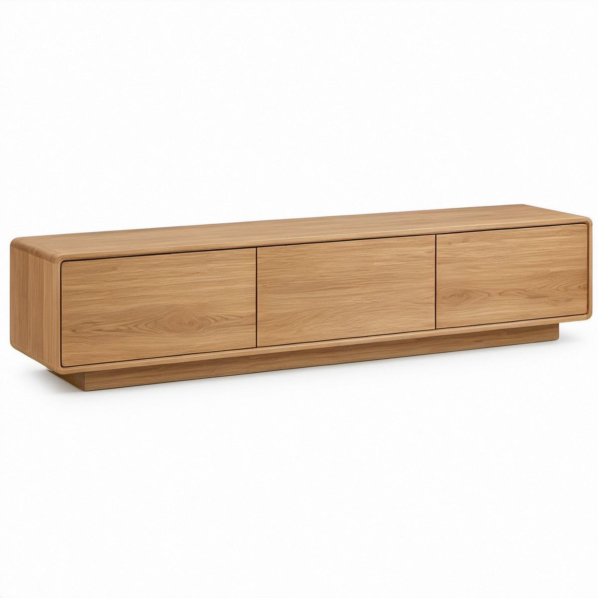 Móvel de TV em MDF folheado a carvalho natural, 180 x 40 x 45 cm